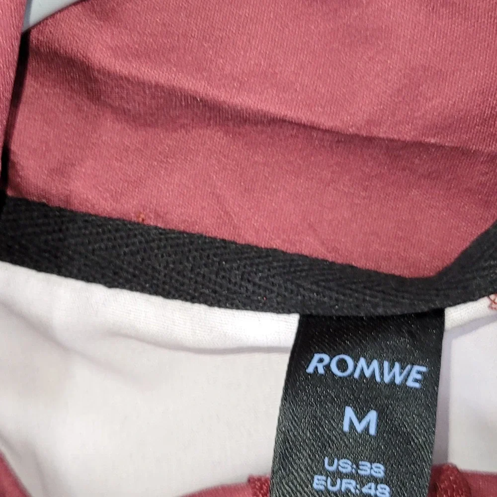 Romwe Los Angeles California Graphic Windbreaker Jacket Burgundy 66 Mens M NWT